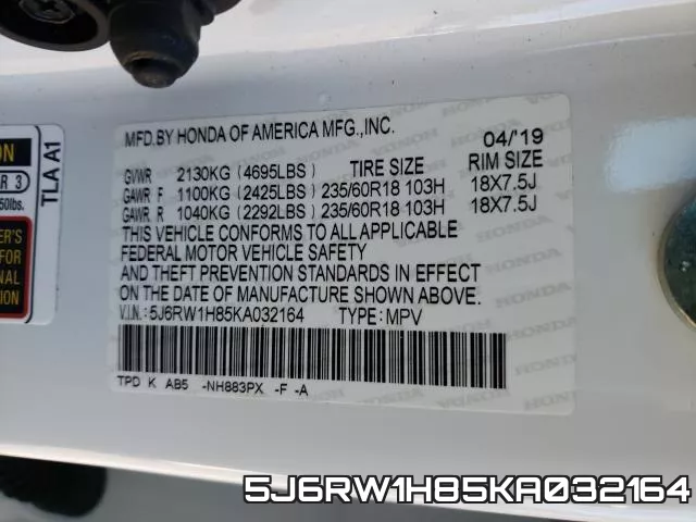 5J6RW1H85KA032164 фото 2