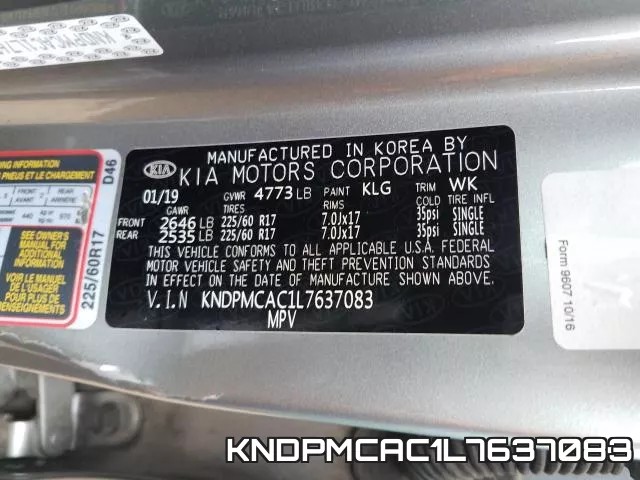 KNDPMCAC1L7637083 фото 2