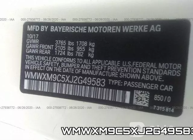WMWXM9C5XJ2G49583 фото 9