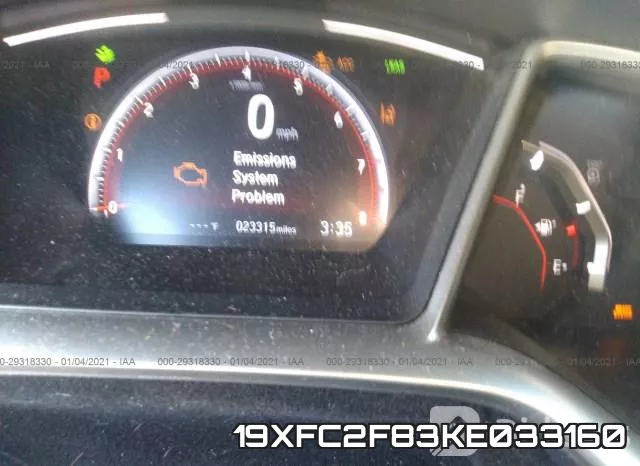 19XFC2F83KE033160 фото 8