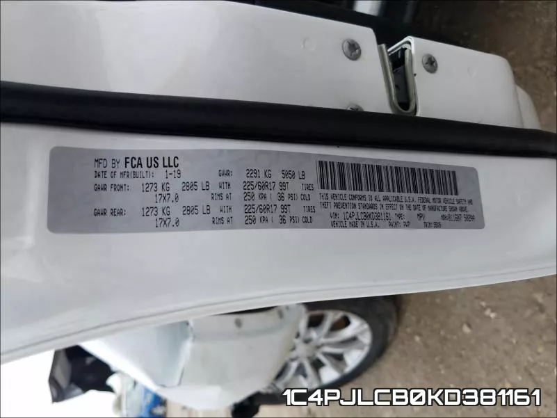 1C4PJLCB0KD381161 фото 2