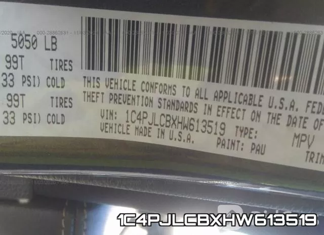 1C4PJLCBXHW613519 фото 10