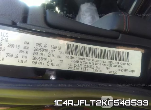 1C4RJFLT2KC548533 фото 7