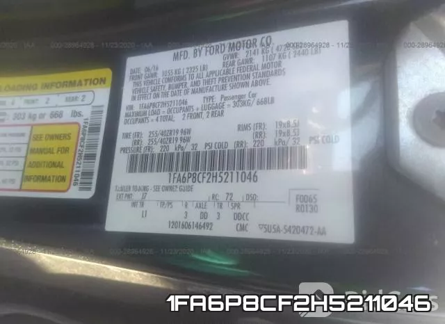 1FA6P8CF2H5211046 фото 9