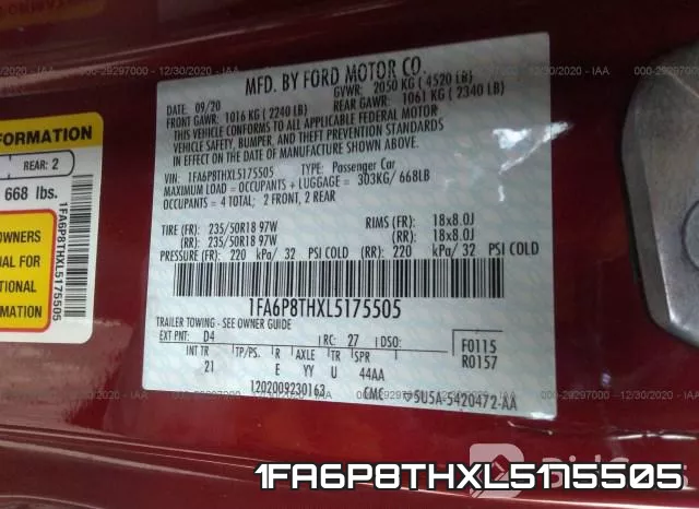 1FA6P8THXL5175505 фото 10