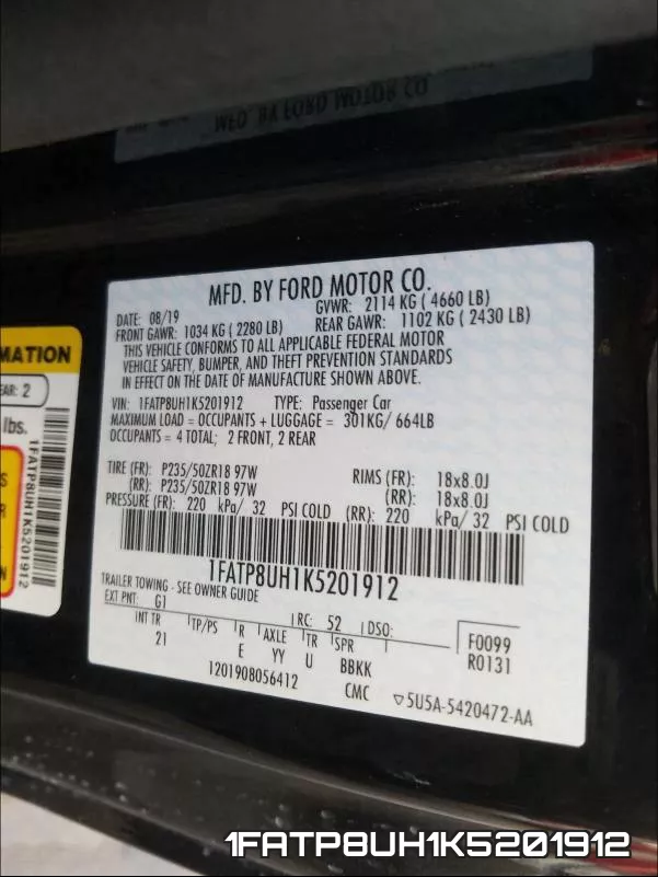 1FATP8UH1K5201912 фото 2