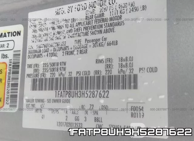 1FATP8UH3H5287622 фото 9
