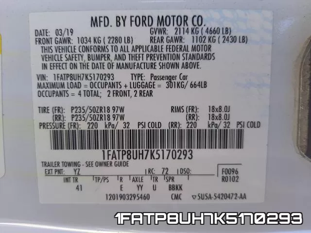 1FATP8UH7K5170293 фото 2