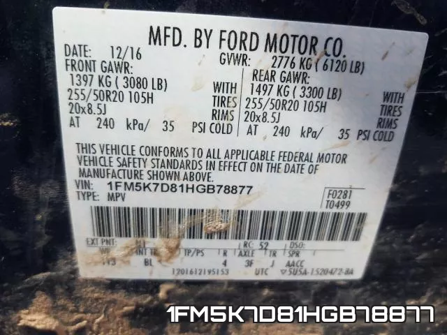 1FM5K7D81HGB78877 фото 2