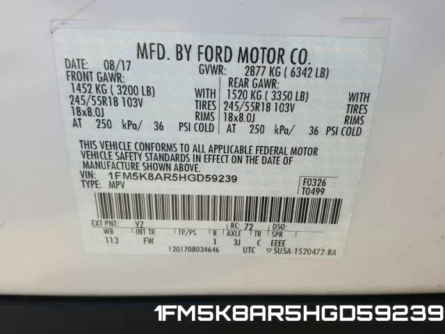 1FM5K8AR5HGD59239 фото 2