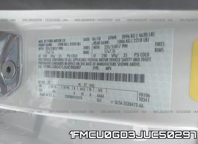 1FMCU0GD3JUC50297 фото 9