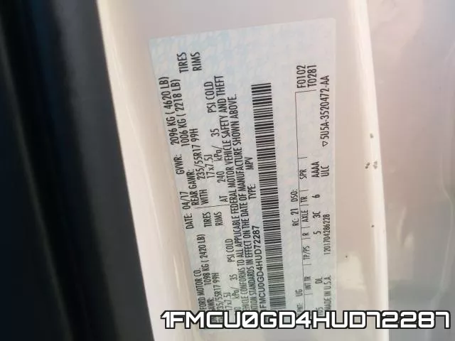 1FMCU0GD4HUD72287 фото 2