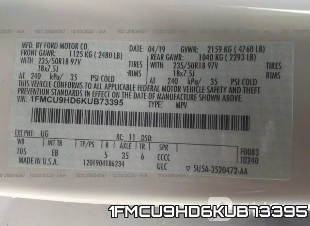 1FMCU9HD6KUB73395 фото 9