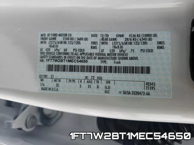 1FT7W2BT1MEC54650 фото 2