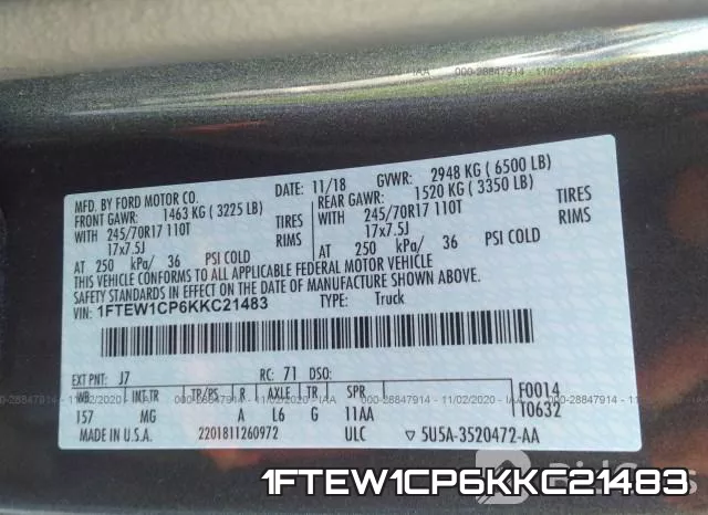 1FTEW1CP6KKC21483 фото 9