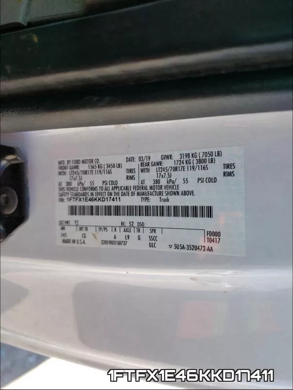 1FTFX1E46KKD17411 фото 2