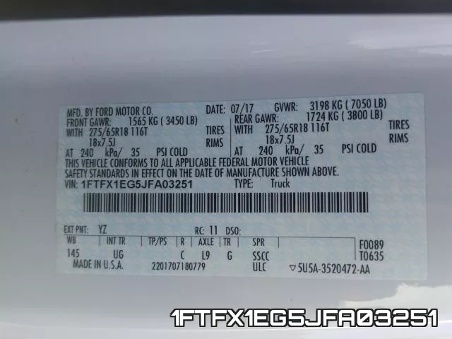 1FTFX1EG5JFA03251 фото 2