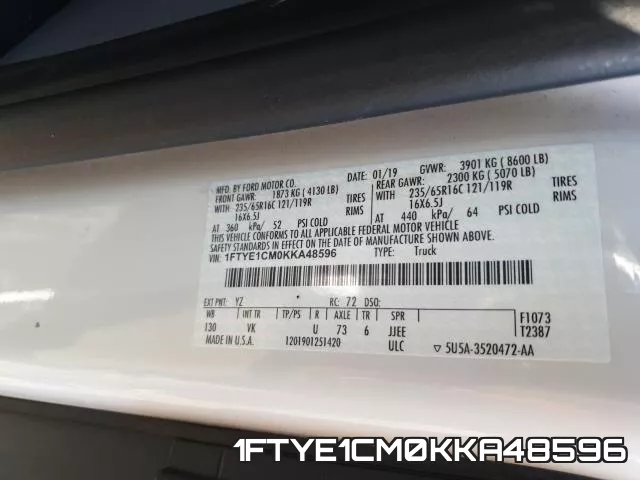 1FTYE1CM0KKA48596 фото 2