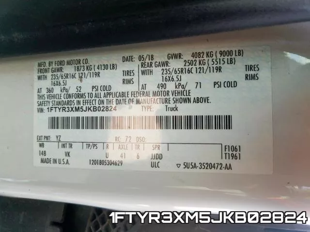 1FTYR3XM5JKB02824 фото 2