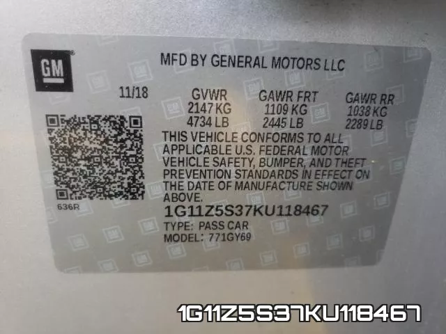 1G11Z5S37KU118467 фото 2