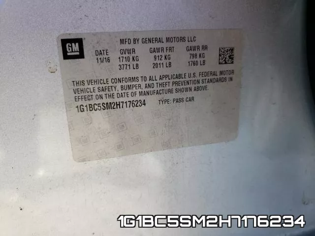 1G1BC5SM2H7176234 фото 2