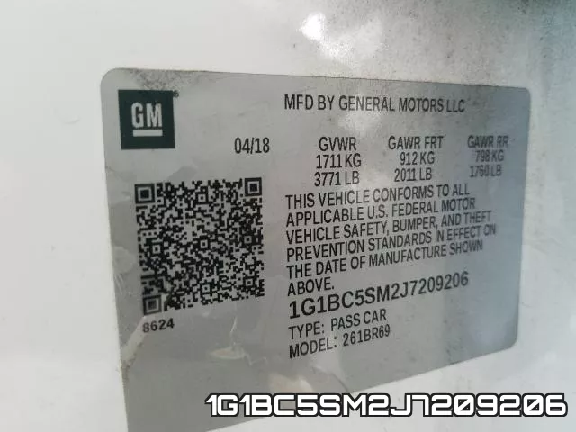 1G1BC5SM2J7209206 фото 2