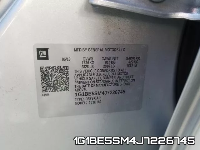 1G1BE5SM4J7226745 фото 2