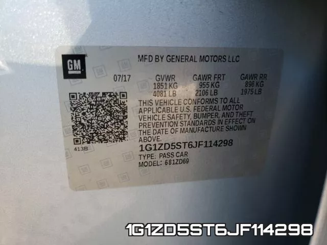 1G1ZD5ST6JF114298 фото 2