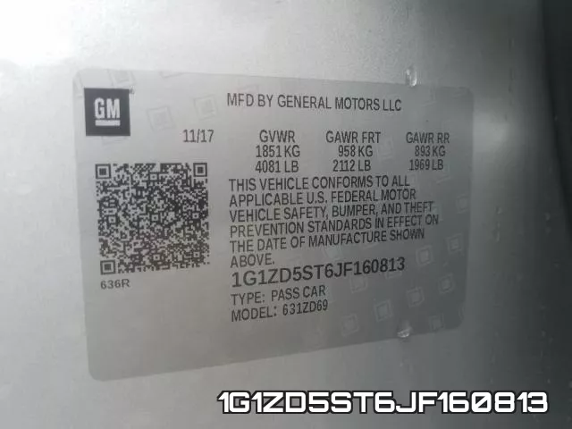 1G1ZD5ST6JF160813 фото 2