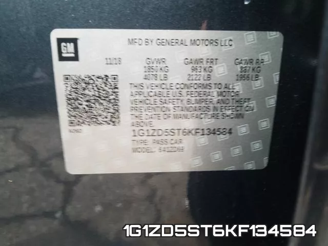 1G1ZD5ST6KF134584 фото 2