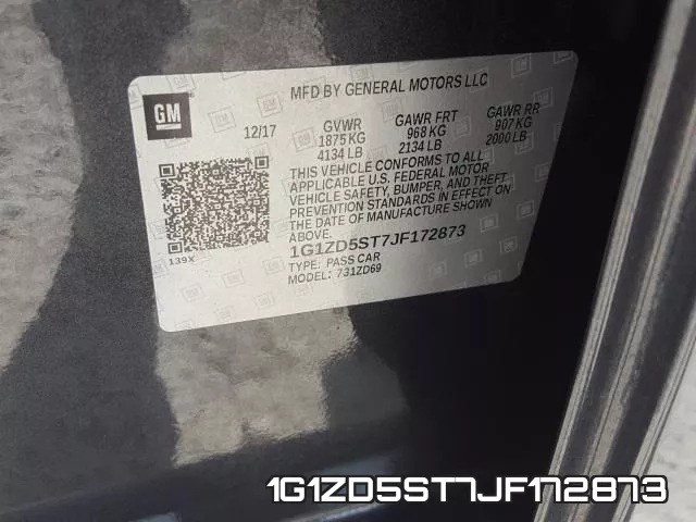 1G1ZD5ST7JF172873 фото 2