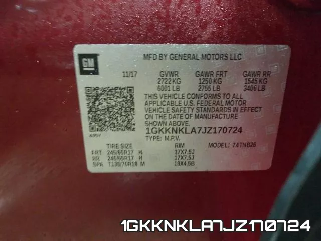 1GKKNKLA7JZ170724 фото 2
