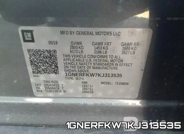1GNERFKW7KJ313535 фото 9