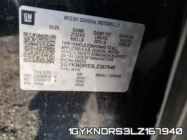 1GYKNDRS3LZ167940 фото 2