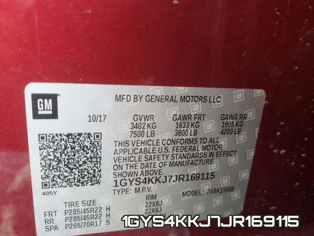 1GYS4KKJ7JR169115 фото 2