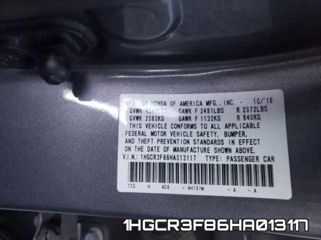 1HGCR3F86HA013117 фото 2