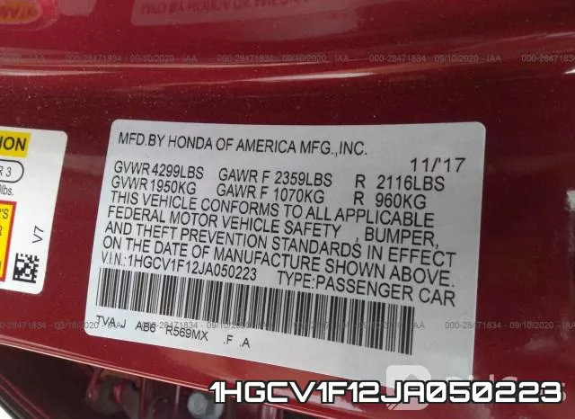 1HGCV1F12JA050223 фото 10