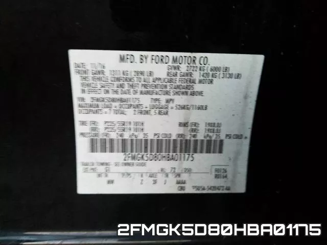 2FMGK5D80HBA01175 фото 2