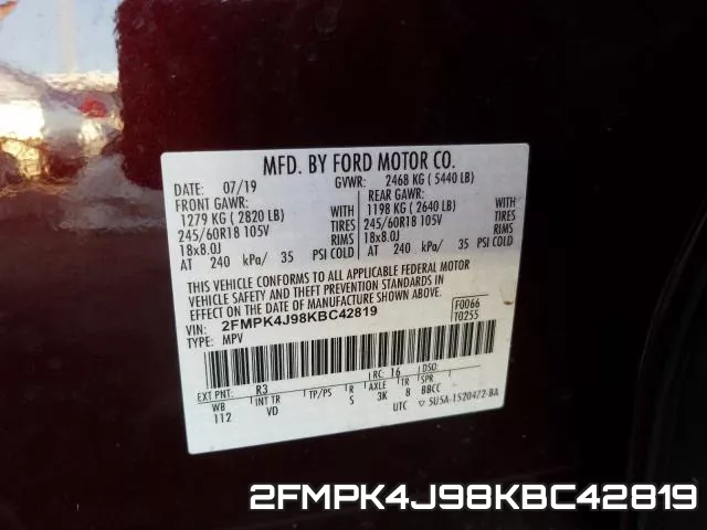 2FMPK4J98KBC42819 фото 2