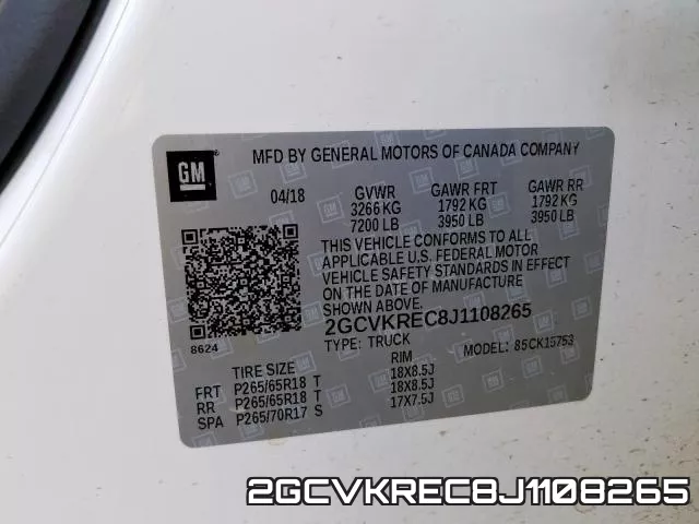 2GCVKREC8J1108265 фото 2