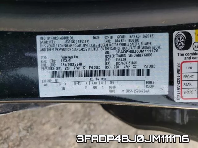 3FADP4BJ0JM111176 фото 2