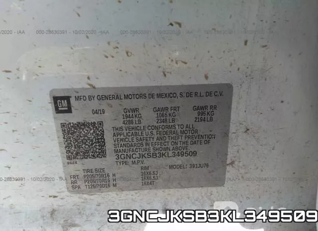 3GNCJKSB3KL349509 фото 8