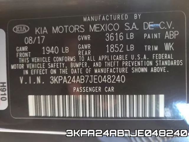 3KPA24AB7JE048240 фото 2