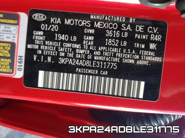 3KPA24AD8LE311775 фото 2
