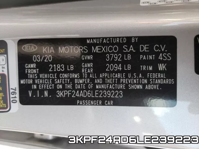 3KPF24AD6LE239223 фото 2