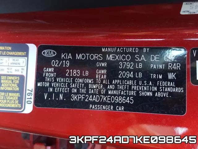 3KPF24AD7KE098645 фото 2