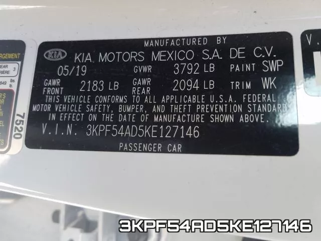3KPF54AD5KE127146 фото 2