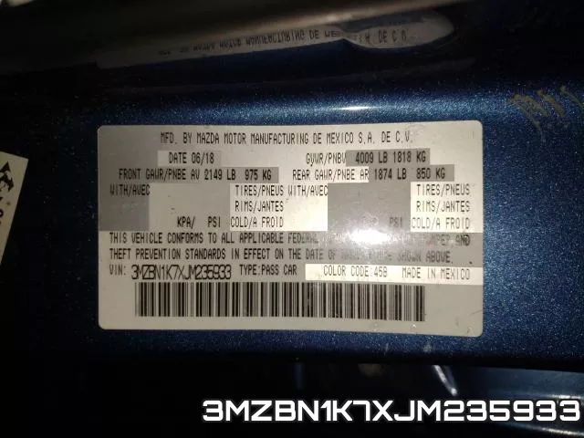 3MZBN1K7XJM235933 фото 2