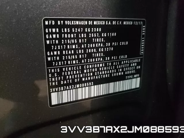 3VV3B7AX2JM088593 фото 2