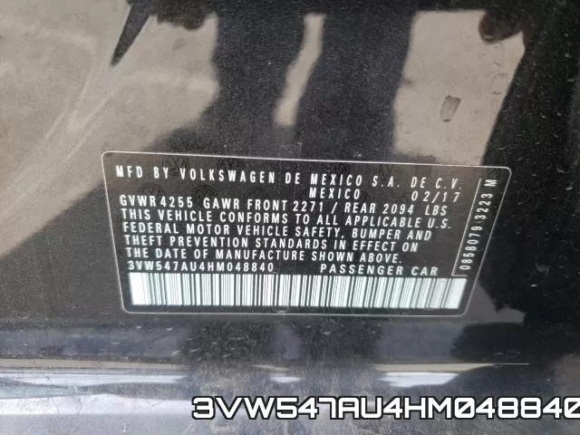 3VW547AU4HM048840 фото 2
